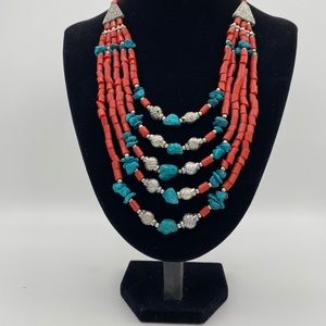 Coral and turquoise necklace